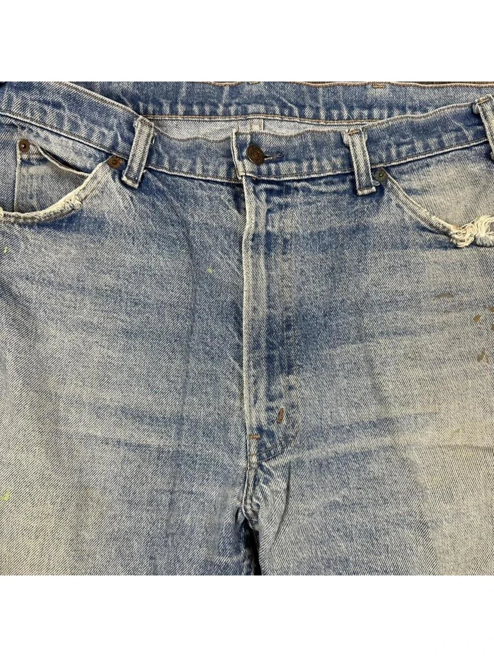 Vintage Levi’s 505 oranges tab 80s washed distressed straight fit jeans 38x30